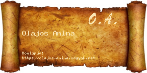 Olajos Anina névjegykártya
